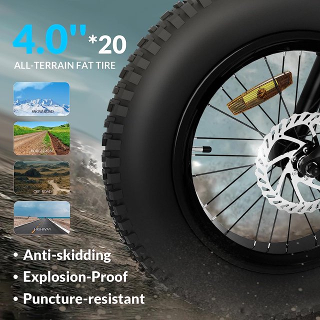 5th Wheel Thunder 1FT Fat Tire Electric Bike for Adults - Peak 1000W Motor